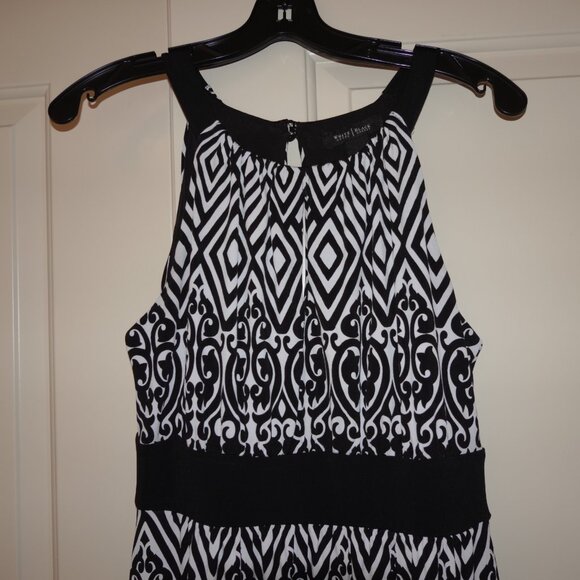 Women's Size Small White House Black Market Halter Neck Keyhole A-Line Dress - Picture 8 of 9